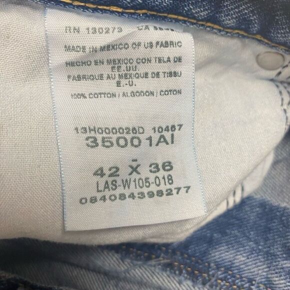 WRANGLER Men’s Jeans Size 42 Blue Inseam 36 Waist measures Smaller - Picture 4 of 7